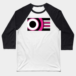 Abstract Pink And White Circles And Lines Baseball T-Shirt